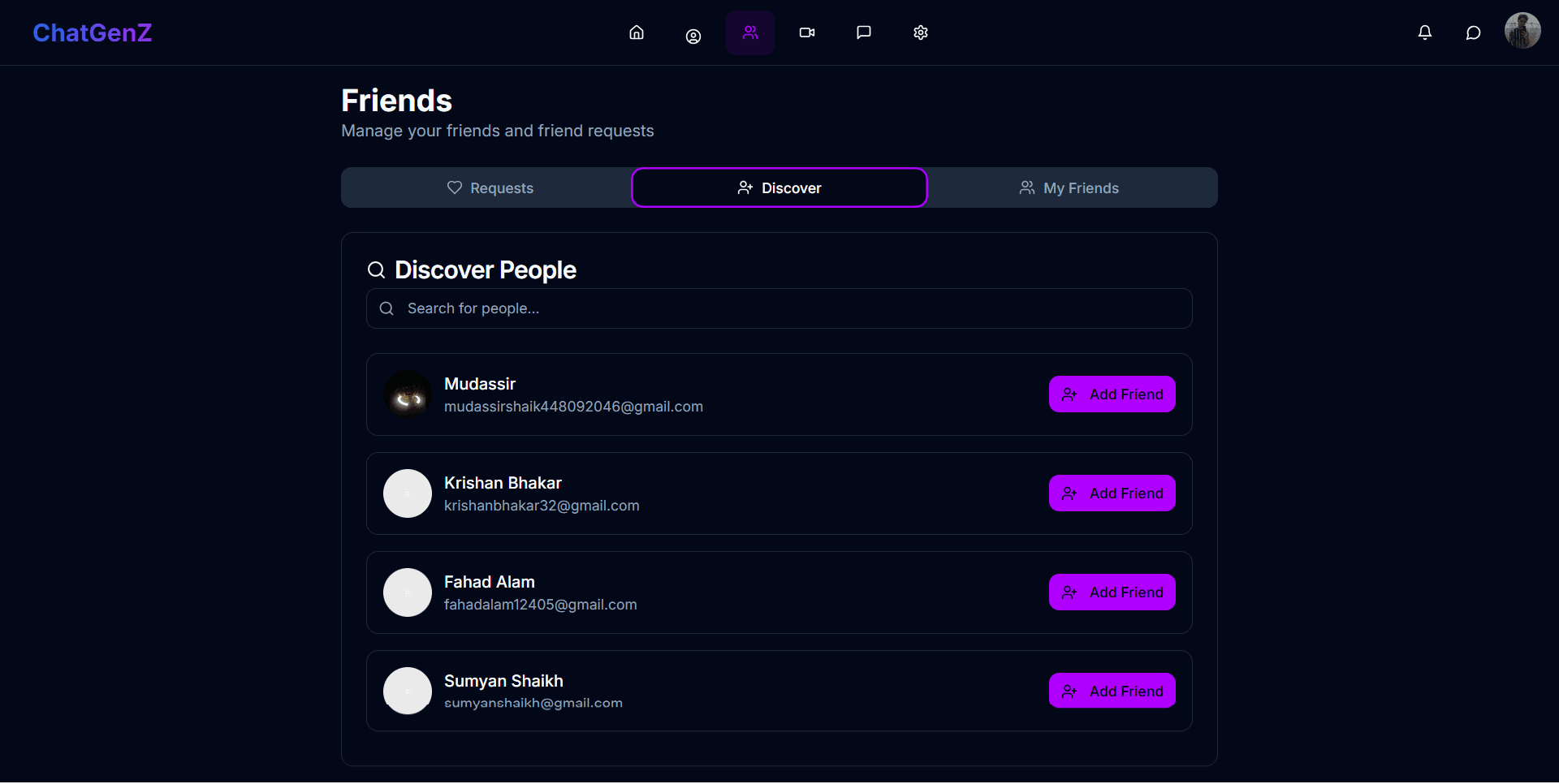 ChatGenz screenshot 2 — Touseef Abid portfolio
