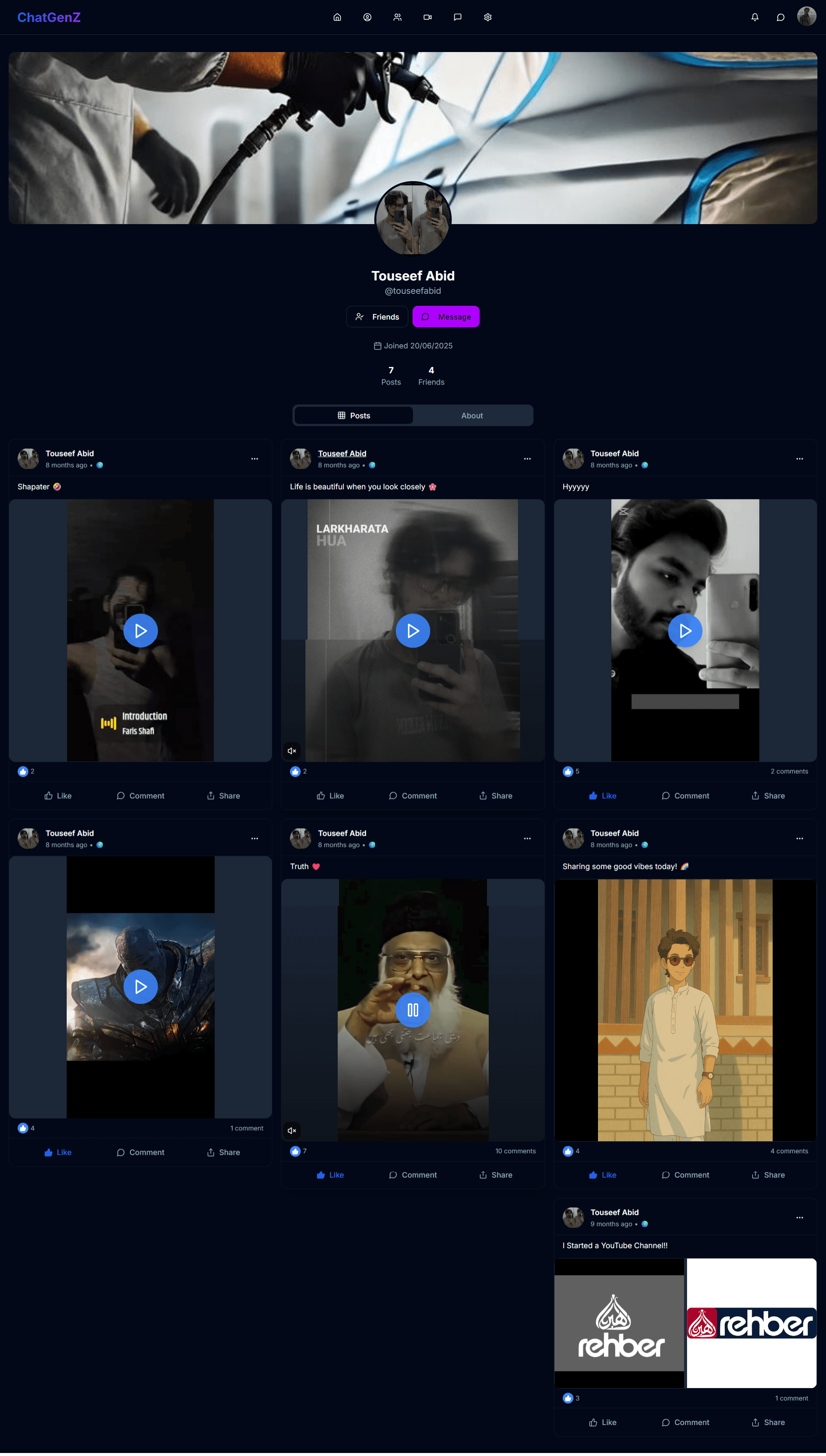 ChatGenz screenshot 3 — Touseef Abid portfolio