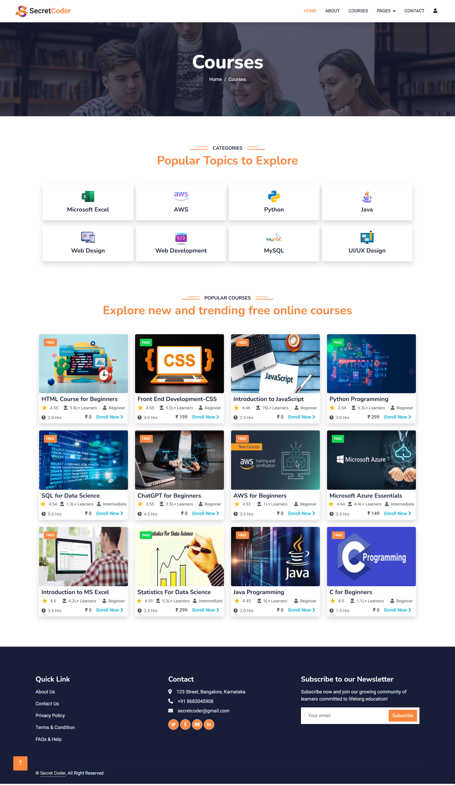 E-Learning Platform screenshot 3 — Touseef Abid portfolio