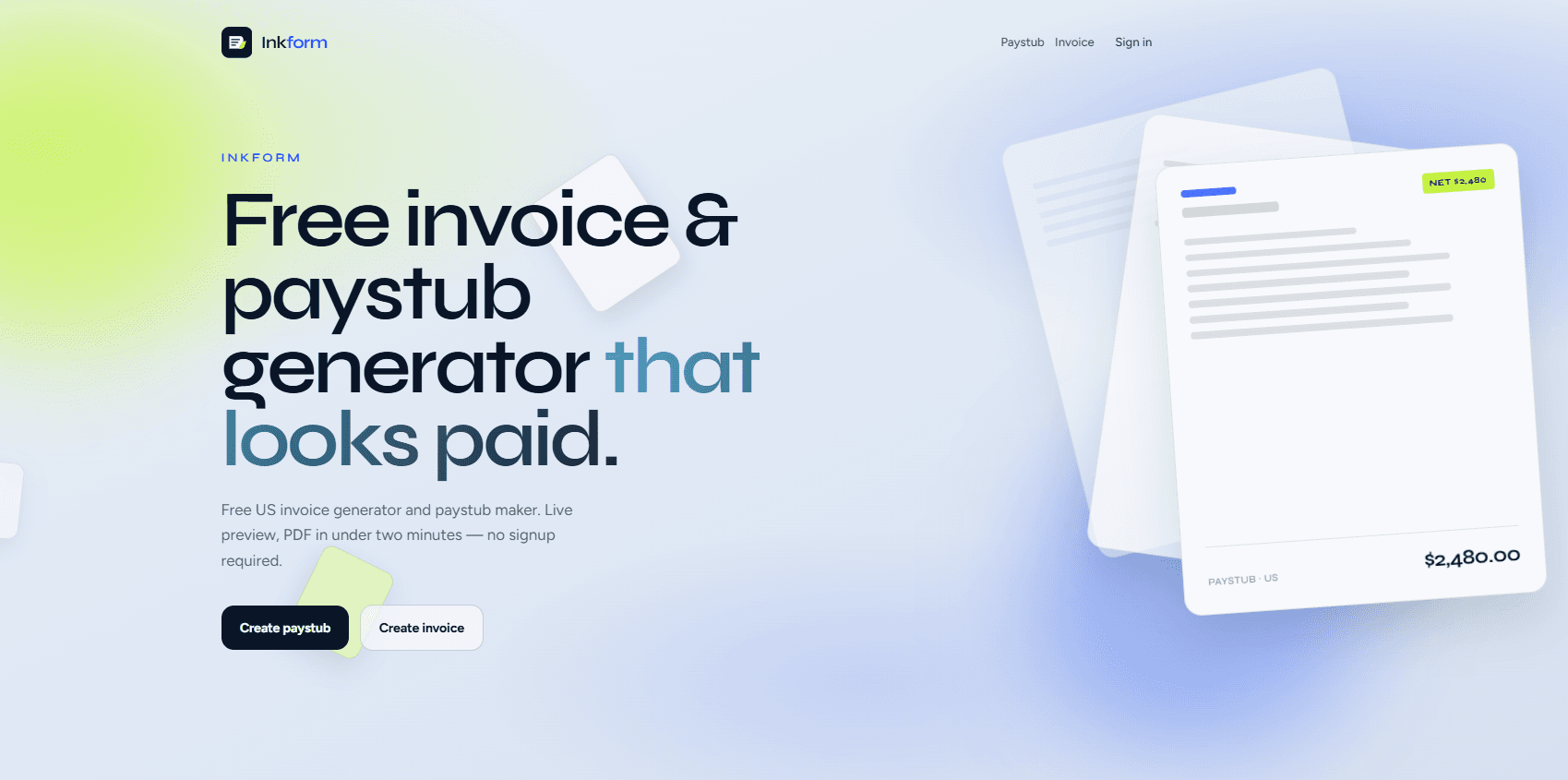 Inkform screenshot 2 — Touseef Abid portfolio