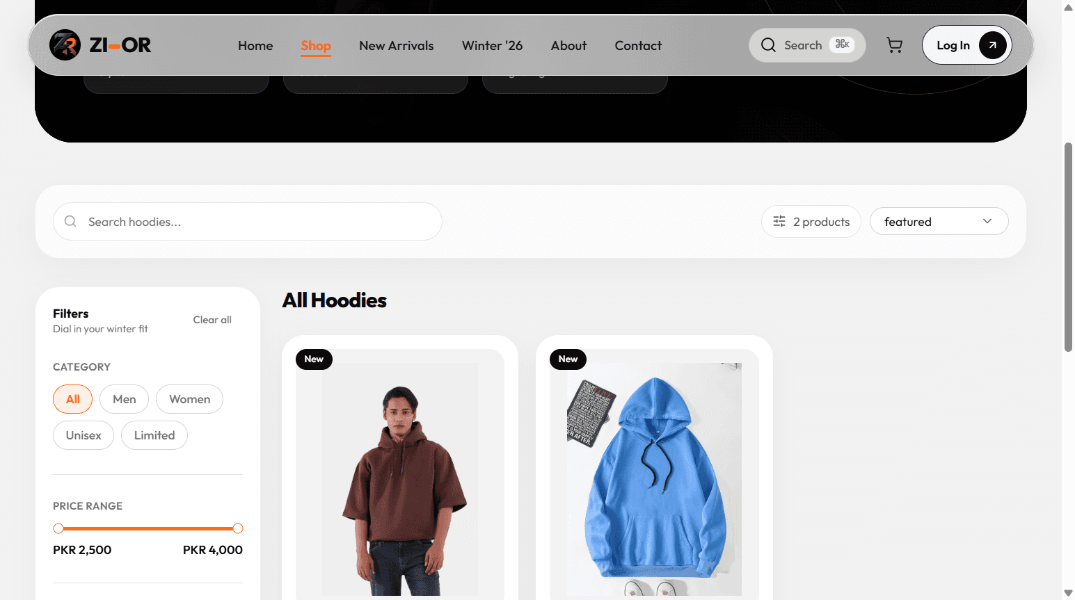 ZIOR screenshot 3 — Touseef Abid portfolio